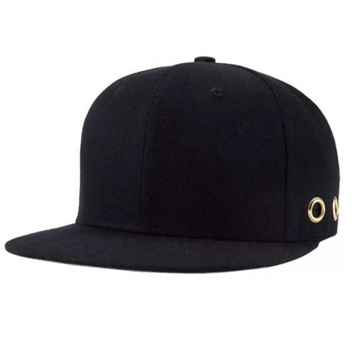 立體繡訂製-金屬環黑色嘻哈帽(可調)